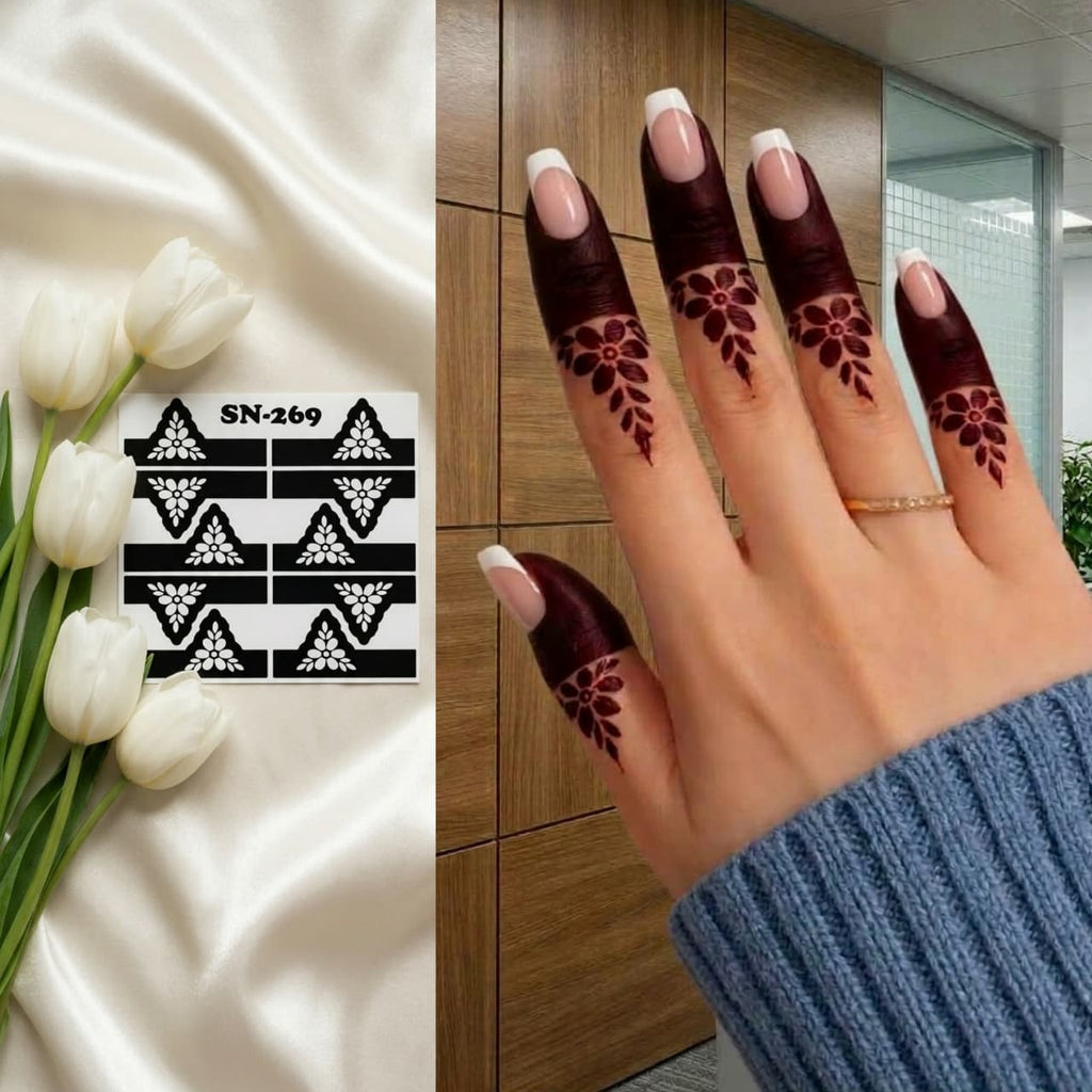 Finger Henna Sticker Sheet Price 340 | Finger Mehndi Sticker SN-269
