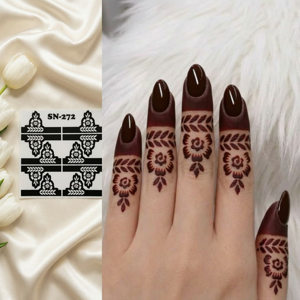 Finger Henna Sticker Sheet Price 340 | Finger Mehndi Sticker SN-272