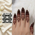 Henna Dipper Kit - Maroon Henna Dipper | Instant Henna Dipper Set with Finger Mehndi Stickers SN-272