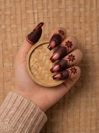 Henna Dipper Kit - Maroon Henna Dipper | Instant Henna Dipper Set with Finger Mehndi Stickers SN-262
