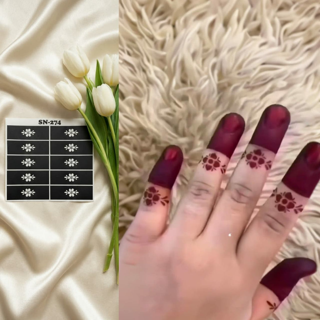 Finger Henna Sticker Sheet Price 340 | Finger Mehndi Sticker SN-274