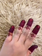 Henna Dipper Kit - Maroon Henna Dipper | Instant Henna Dipper Set with Finger Mehndi Stickers SN-274