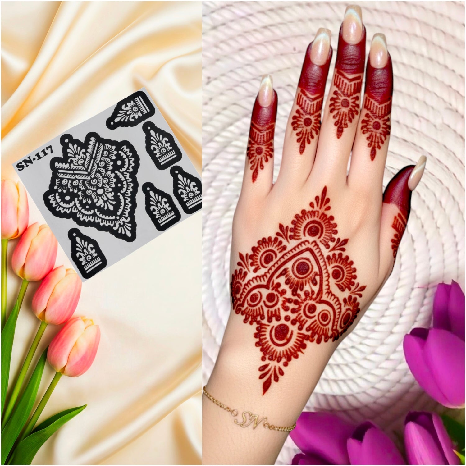 MEHENDI STICKER Eid 2026 / Henna stencils SN117