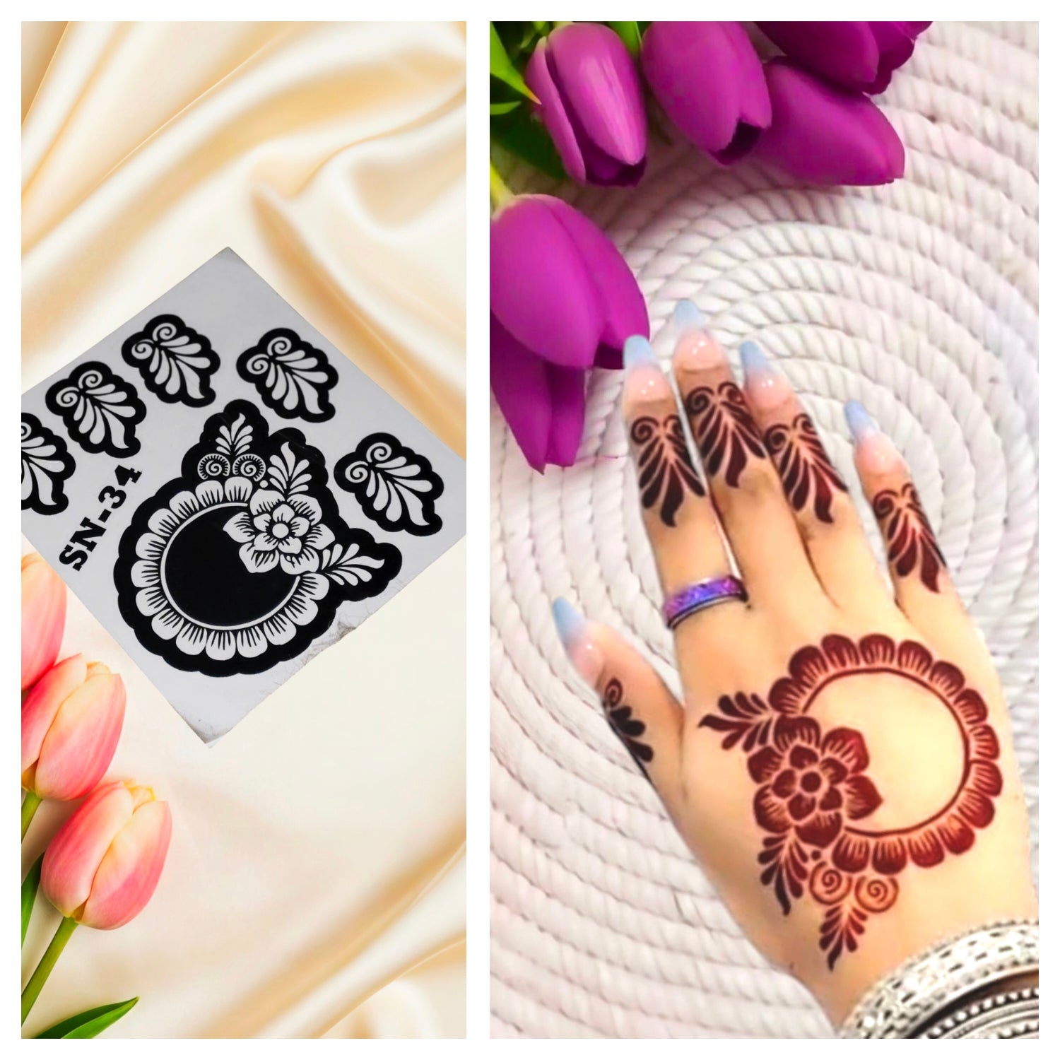 MEHENDI STICKER Eid 2026 / Henna stencils sn34