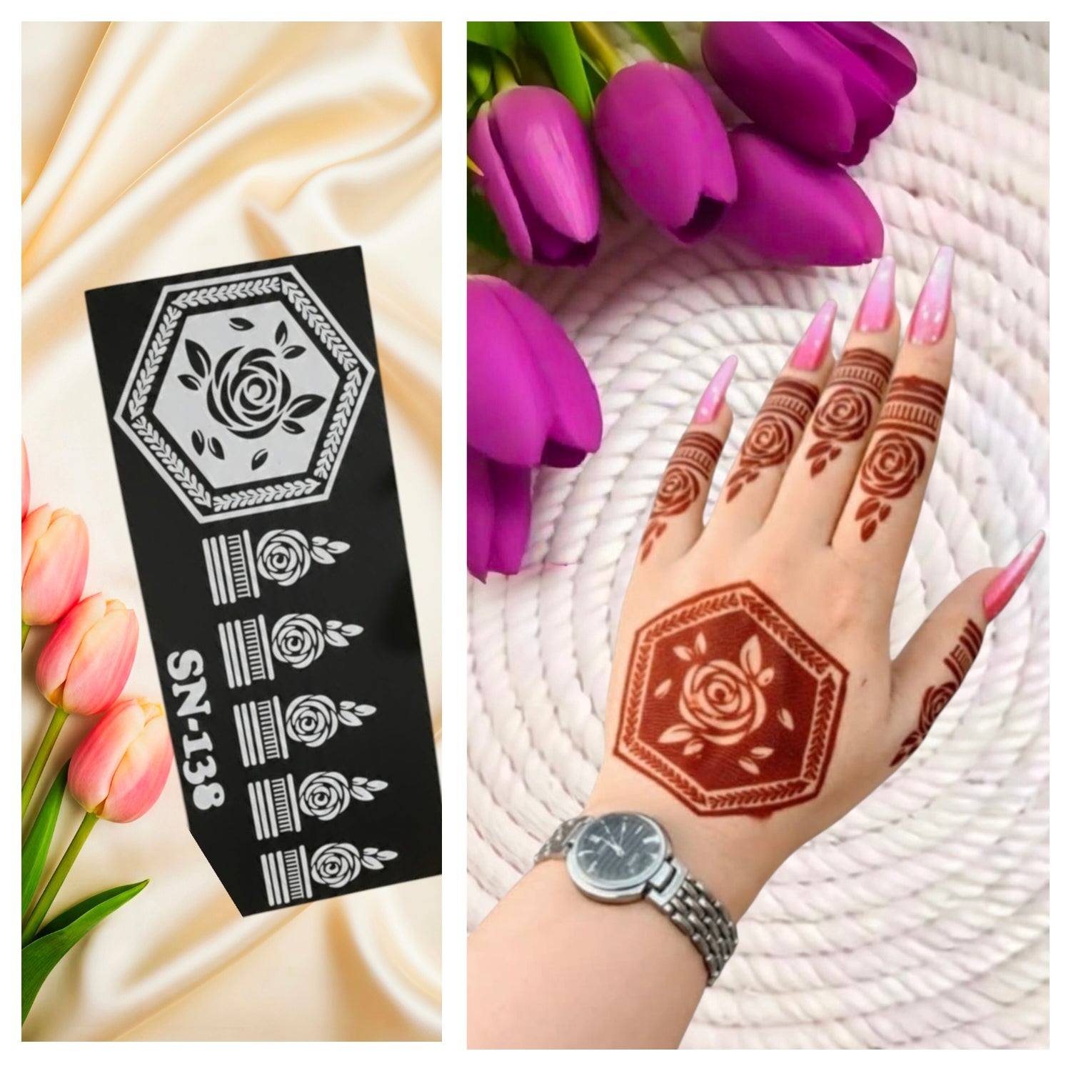 MEHENDI STICKER Eid 2026 / Henna stencils sn138