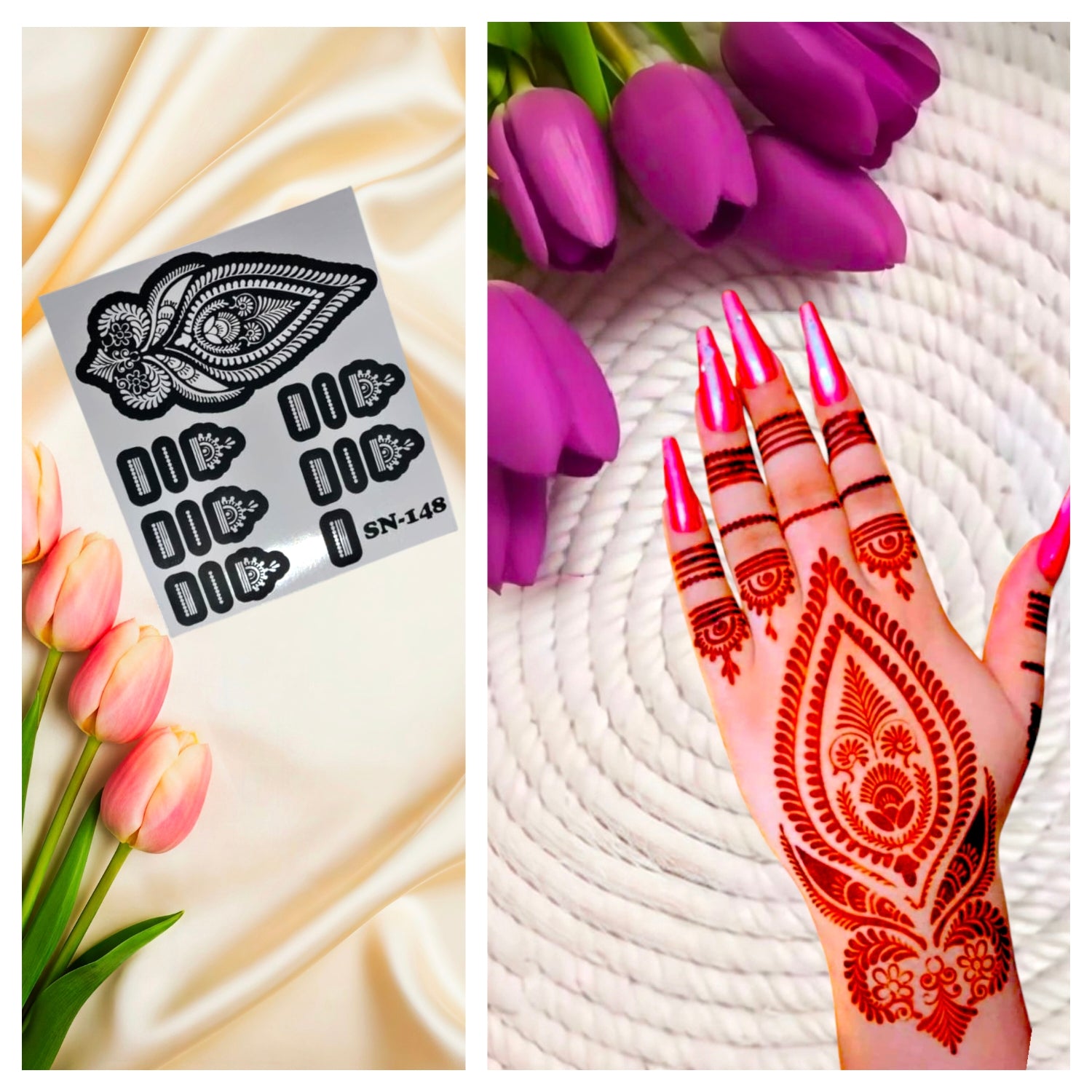 MEHENDI STICKER Eid 2026 / Henna stencils sn148
