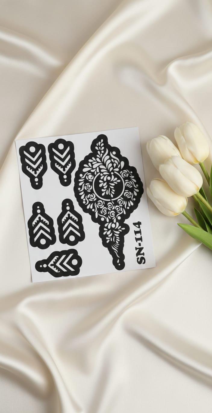 MEHENDI STICKER Eid 2026 / Henna stencils sn 114