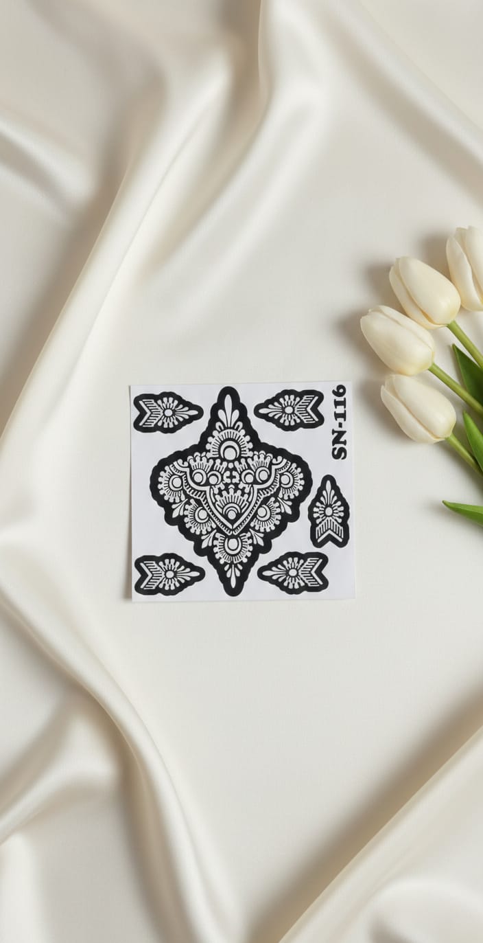 MEHENDI STICKER Eid 2026 / Henna stencils sn 116