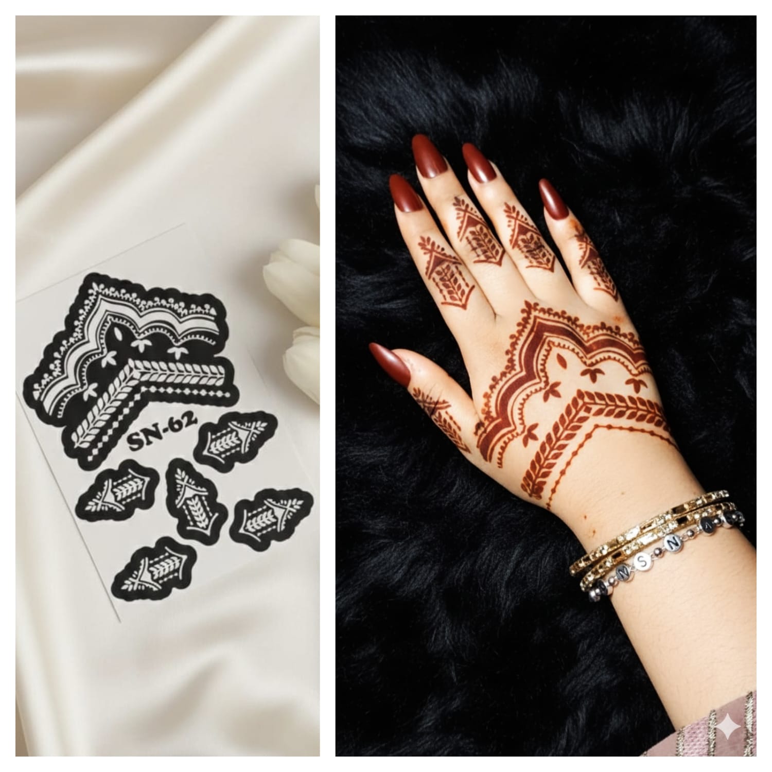MEHENDI STICKER Eid 2026 / Henna stencils sn 62