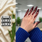 Henna Dipper Kit - Maroon Henna Dipper | Instant Henna Dipper Set with Finger Mehndi Stickers SN-270