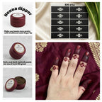 Henna Dipper Kit - Maroon Henna Dipper | Instant Henna Dipper Set with Finger Mehndi Stickers SN-274