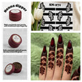 Henna Dipper Kit - Maroon Henna Dipper | Instant Henna Dipper Set with Finger Mehndi Stickers SN-271
