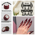 Henna Dipper Kit - Maroon Henna Dipper | Instant Henna Dipper Set with Finger Mehndi Stickers SN-270