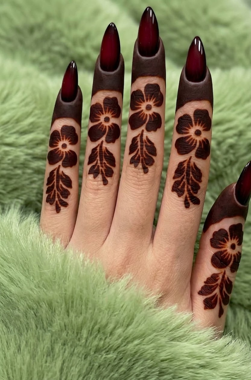 Finger Henna Sticker Sheet Price 340 | Finger Mehndi Sticker SN-268