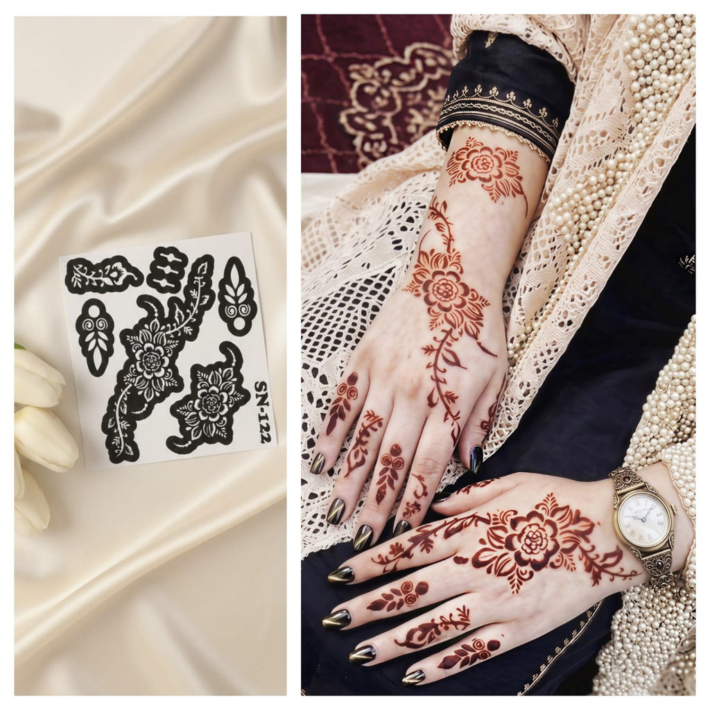 Title Most Viral MEHENDI STICKER 2026 / Henna stencils  SN-122