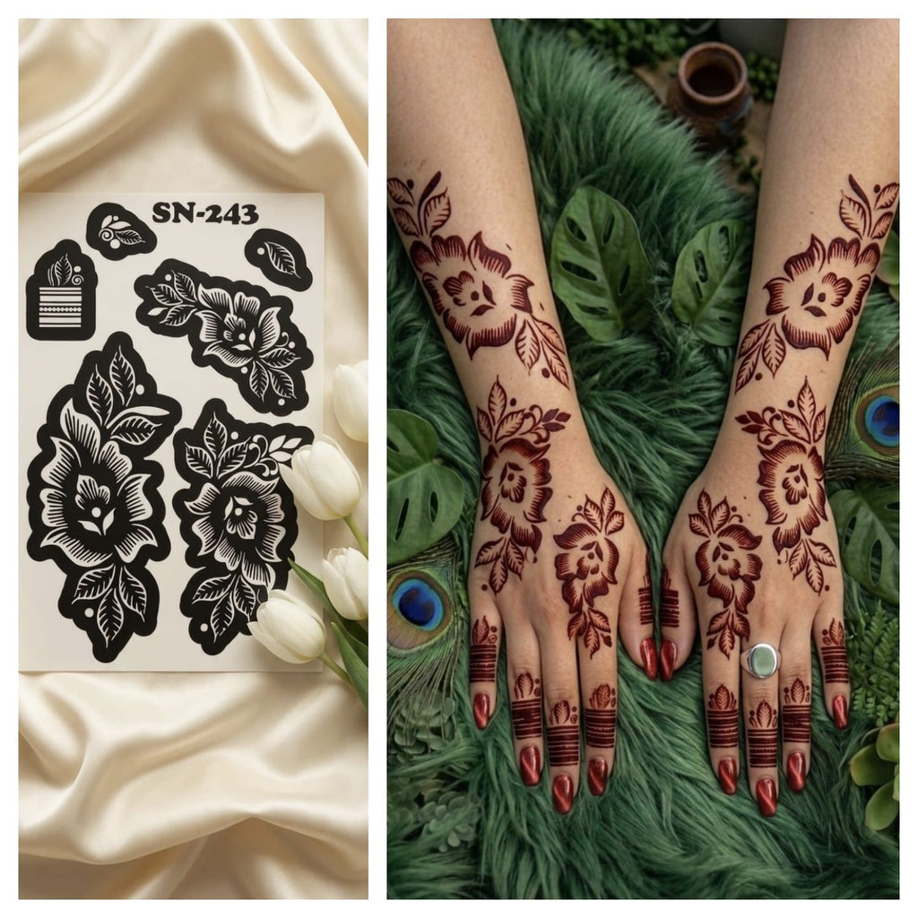 Title Most Viral MEHENDI STICKER 2026 / Henna stencils  SN-243