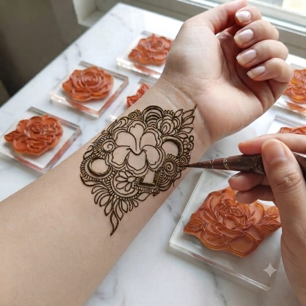 HENNA STAMPS for beginners / just press and trace method reuseable lifetime ST-01