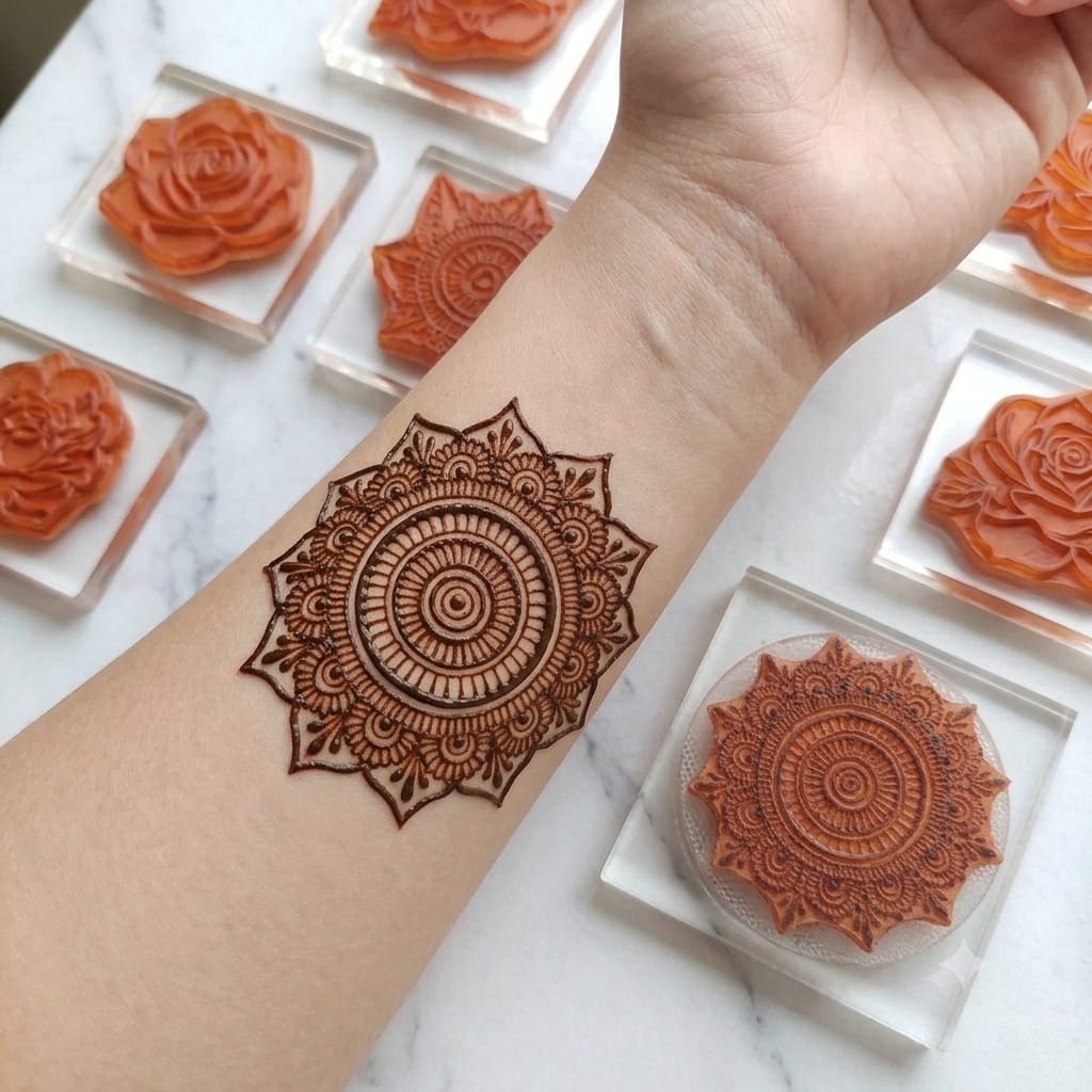 HENNA STAMPS for beginners / just press and trace method reuseable lifetime ST-03