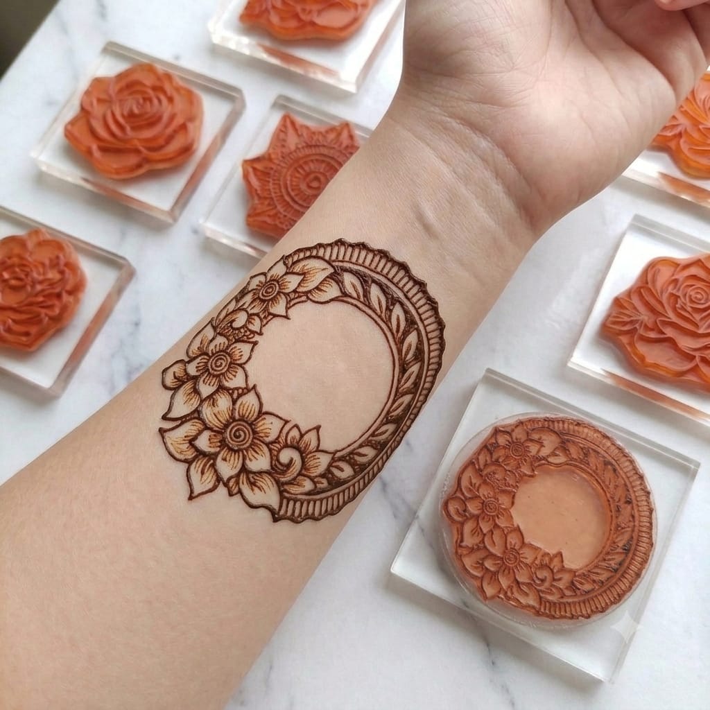 HENNA STAMPS for beginners / just press and trace method reuseable lifetime ST-04