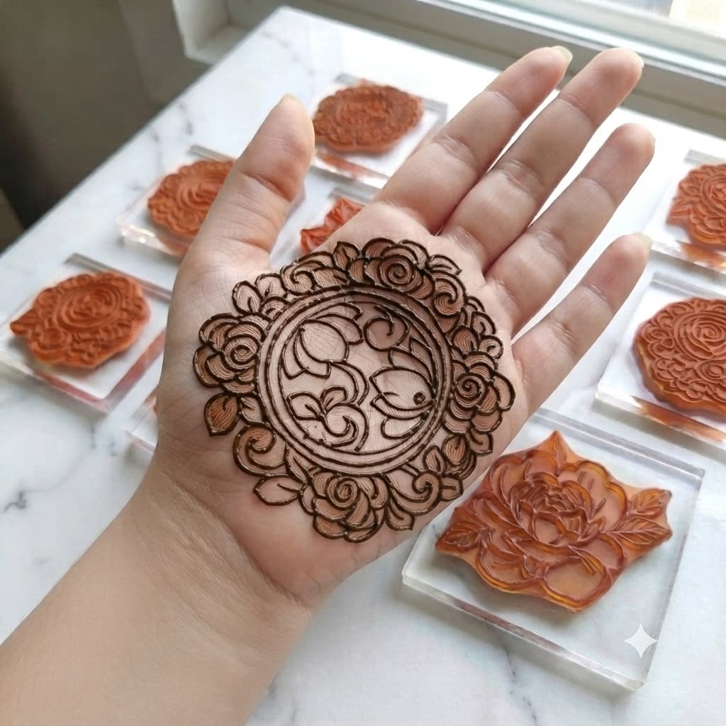 HENNA STAMPS for beginners / just press and trace method reuseable lifetime ST-05