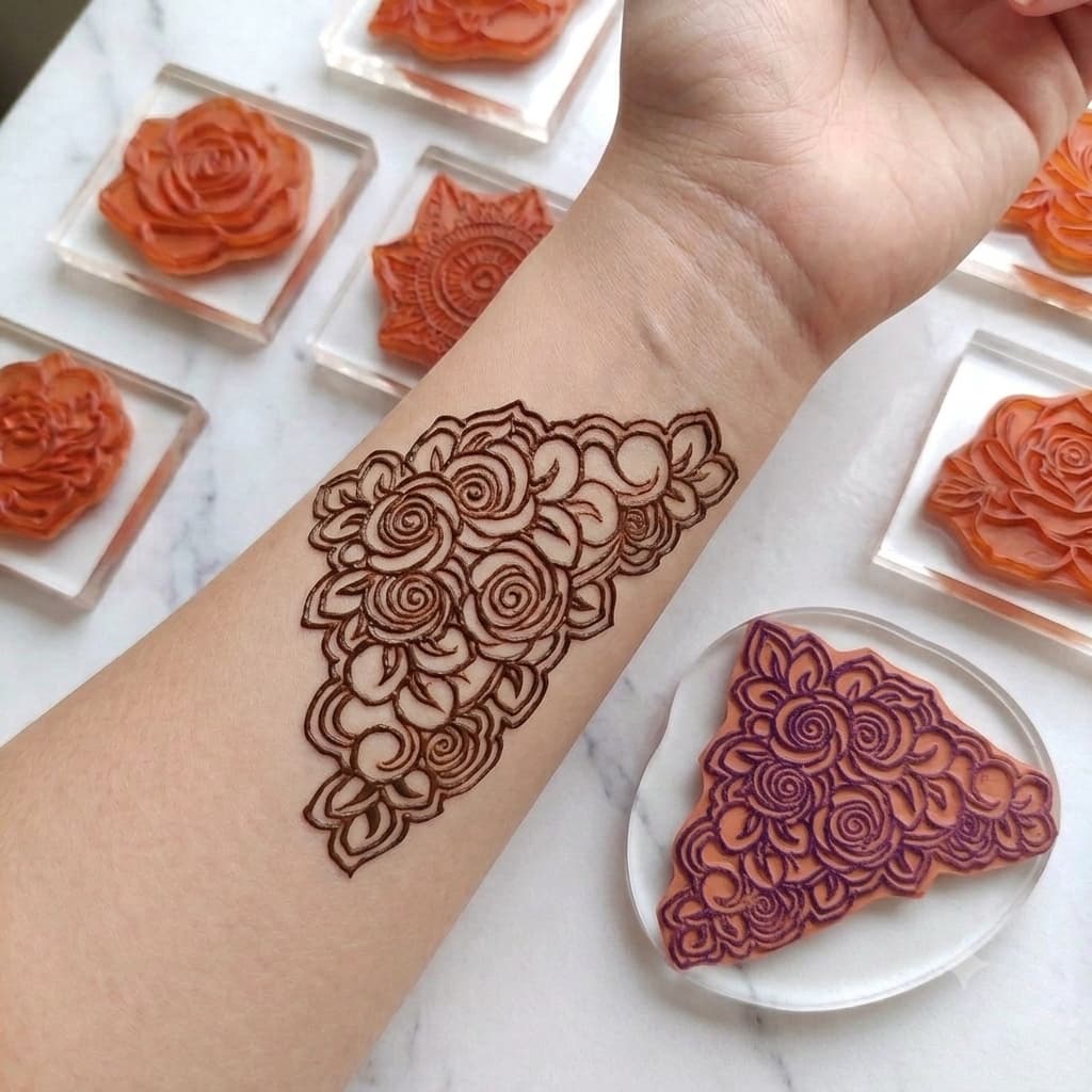 HENNA STAMPS for beginners / just press and trace method reuseable lifetime ST-08