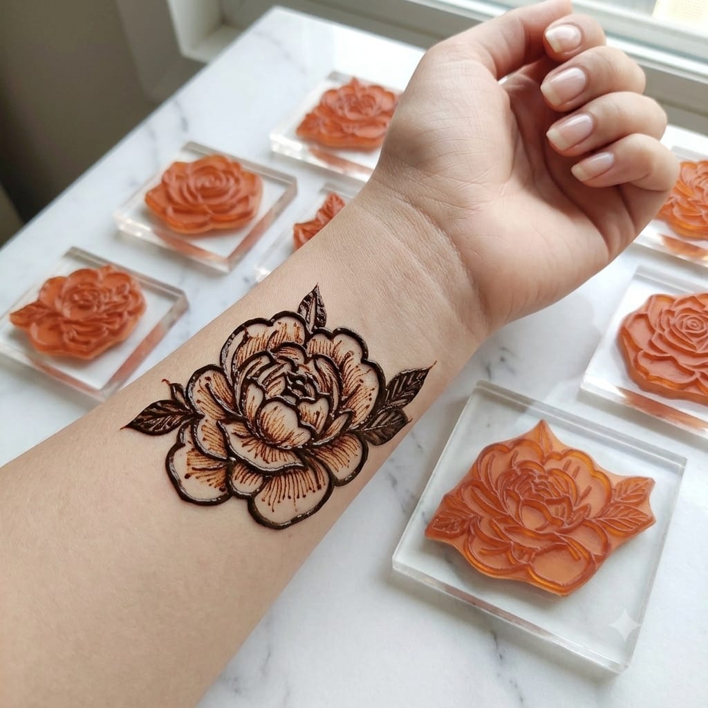HENNA STAMPS for beginners / just press and trace method reuseable lifetime ST-15