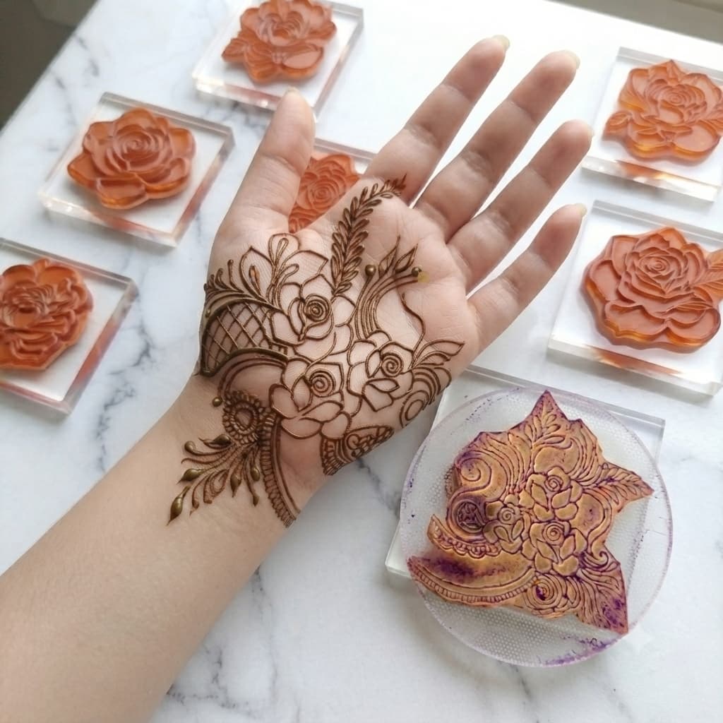 HENNA STAMPS for beginners / just press and trace method reuseable lifetime ST-16