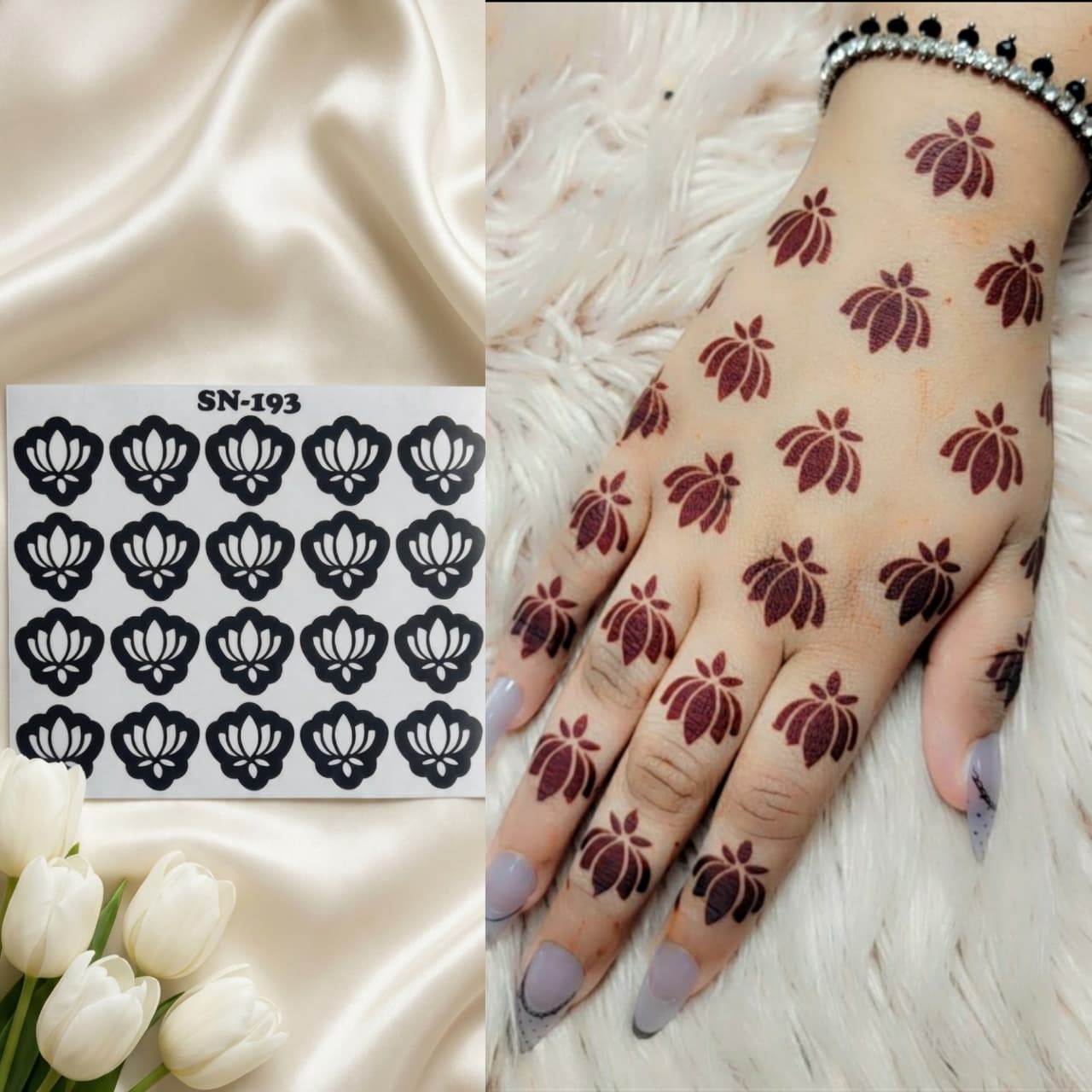 NEW MEHENDI STICKER / Henna stencils SN-193