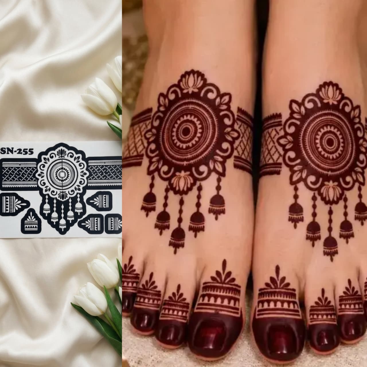 Most Viral Feet MEHENDI STICKER / Henna stencils  SN-255 Pair