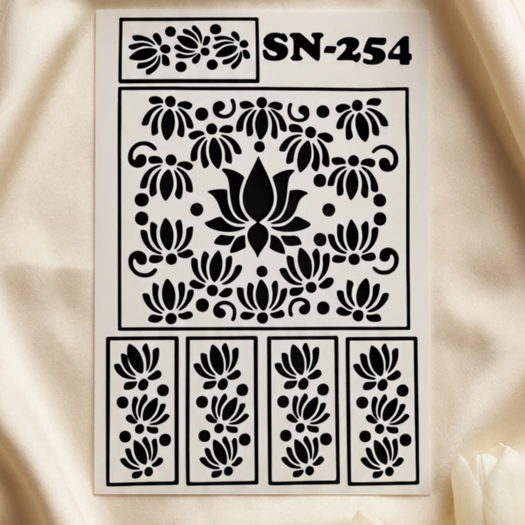 Most Viral Lotus MEHENDI STICKER / Henna stencils  SN-254