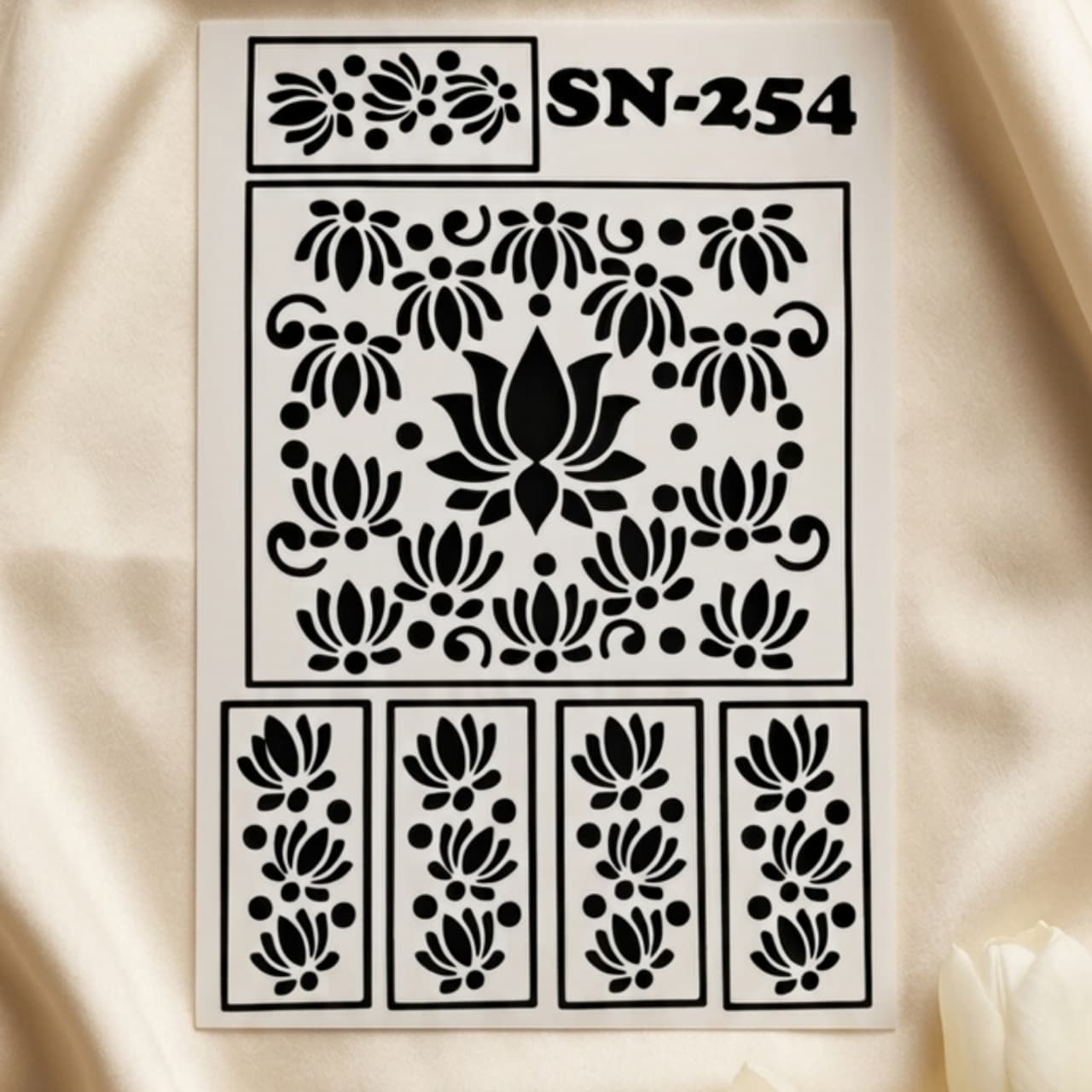 Most Viral Lotus MEHENDI STICKER / Henna stencils  SN-254