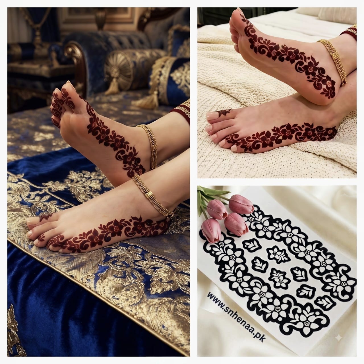 Most Viral MEHENDI STICKER / Henna stencils  SN-95 Pair