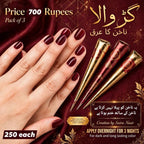 Gur Wala Nakhun Ka Araq - Dark Nail Henna Cones Pack of 3 Price 700 | Saira Nasir