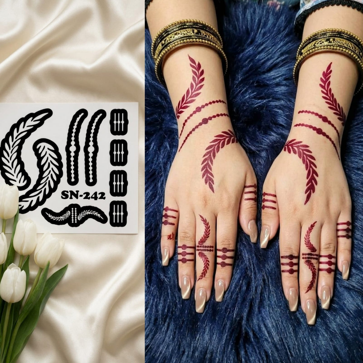 Most Viral Arabic Style MEHENDI STICKER / Henna stencils  SN-242