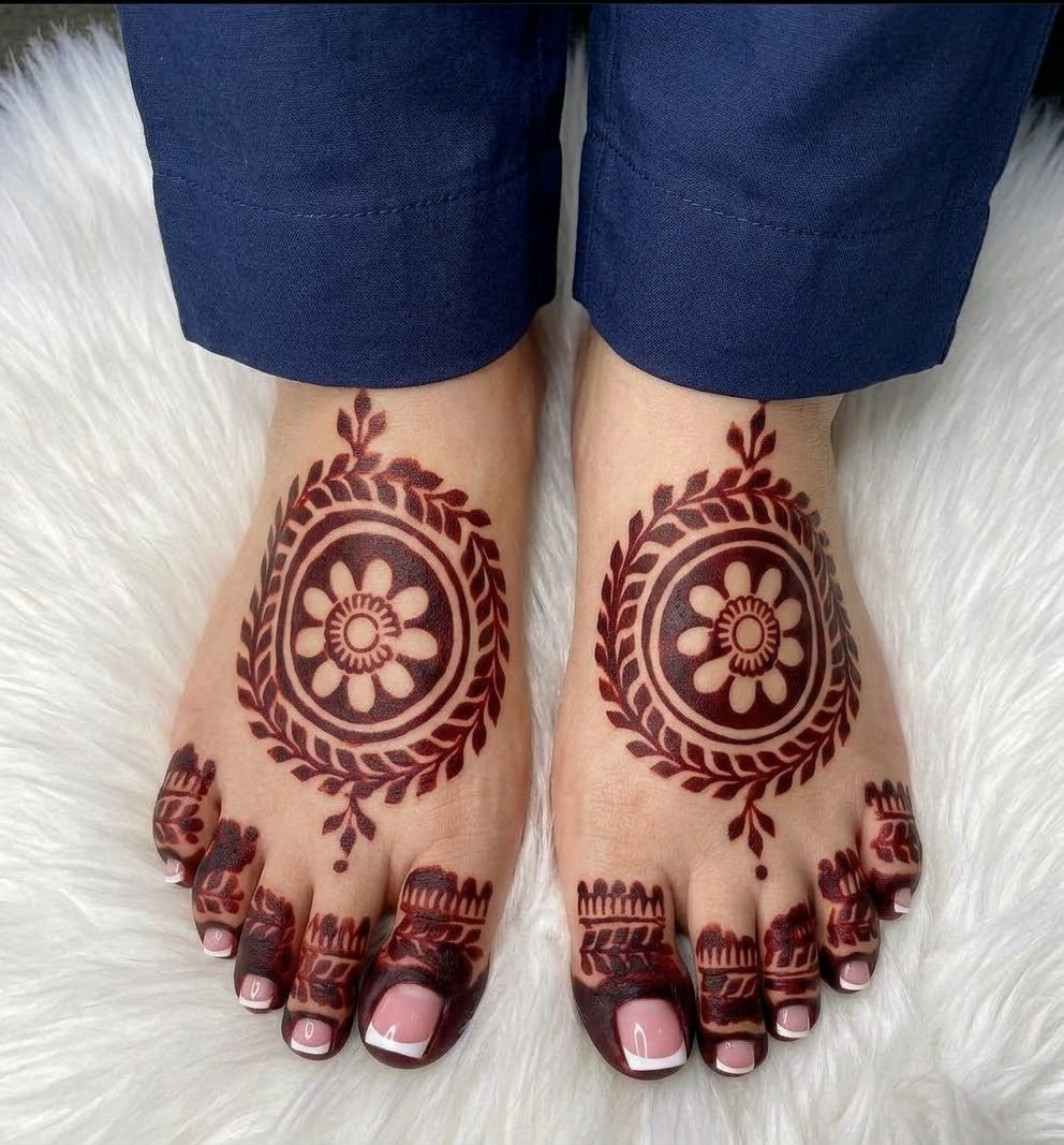 Most Trending feet Mehndi Stencil Stickers / Henna stencils  SN-53 Pair