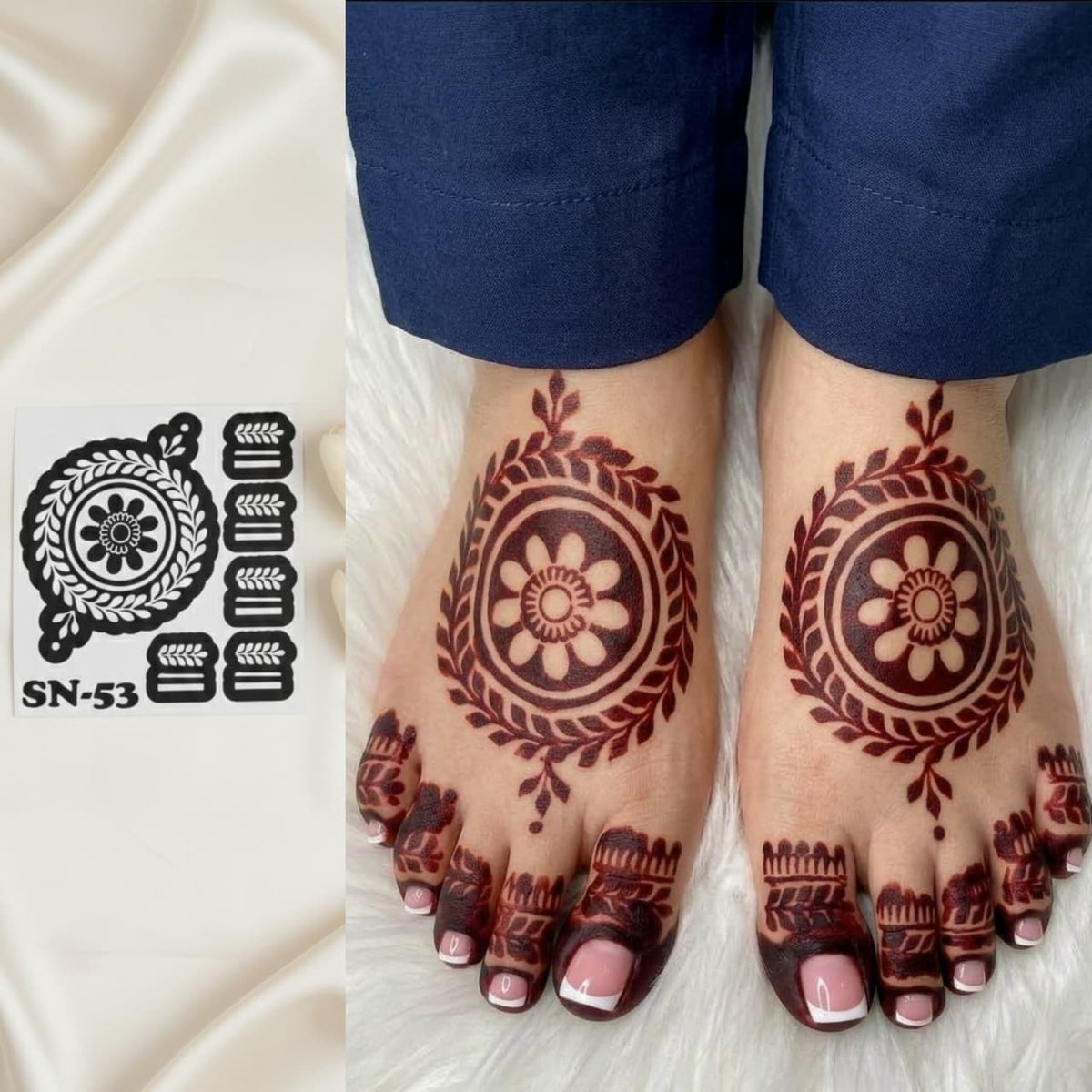 Most Trending feet Mehndi Stencil Stickers / Henna stencils  SN-53 Pair