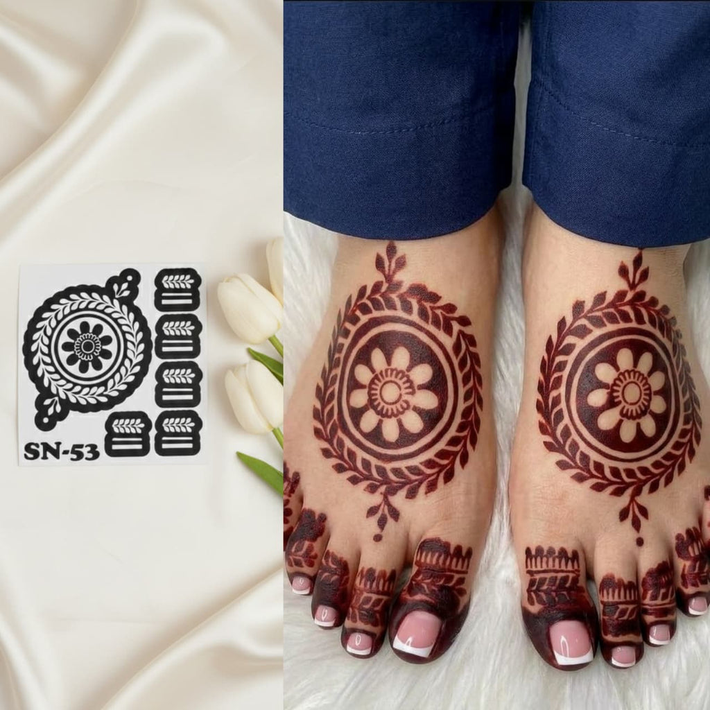Most Trending feet Mehndi Stencil Stickers / Henna stencils  SN-53 Pair