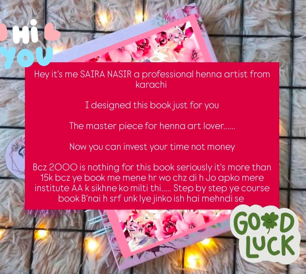 High Quality Reusable Mehndi Practice Book For Henna Practice With Free bareek cone - Mehndi Practice Books For Beginners | Henna Training Kit