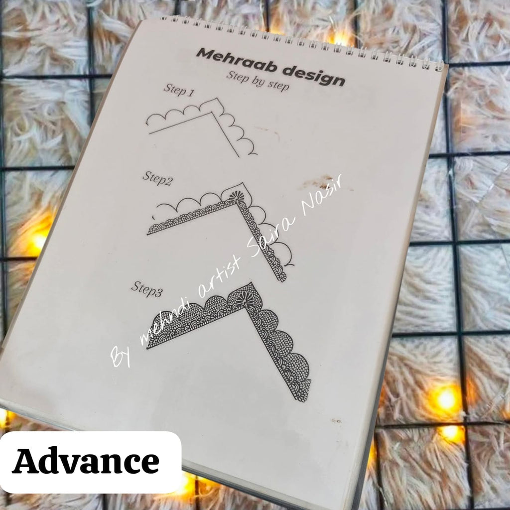 High Quality Reusable Mehndi Practice Book For Henna Practice With Free bareek cone - Mehndi Practice Books For Beginners | Henna Training Kit