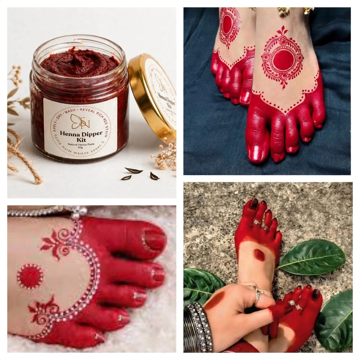 Red Henna Dipper jar for hand and feet ✨