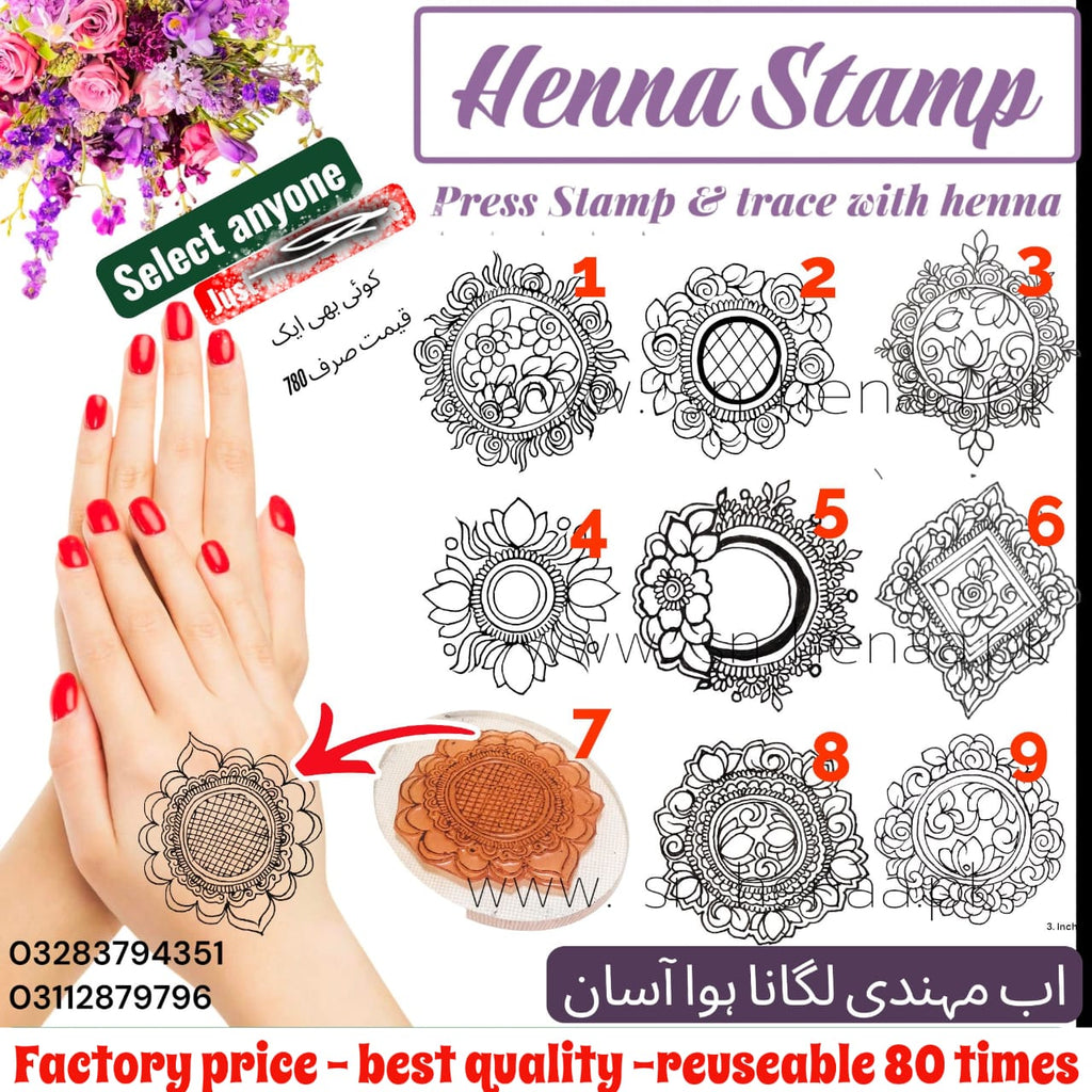 Henna Stamps Bunches | Stamp & Trace Henna Designs