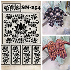 Most Viral Lotus MEHENDI STICKER / Henna stencils  SN-254