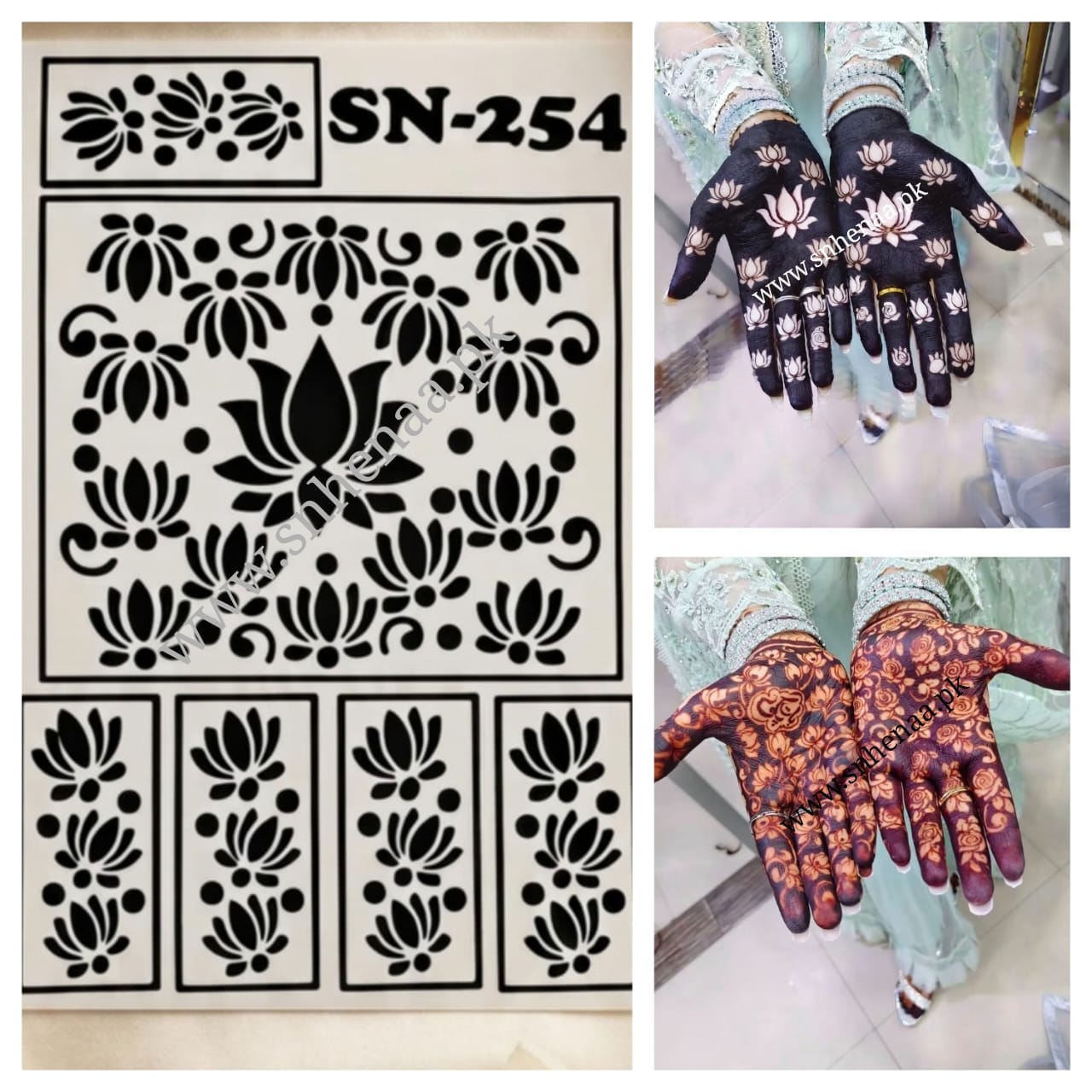 Most Viral Lotus MEHENDI STICKER / Henna stencils  SN-254