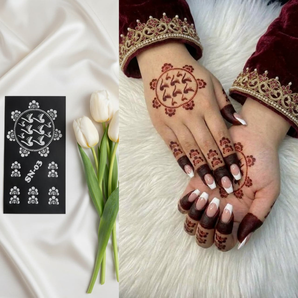 Most Trending Mehndi Stencil Stickers / Henna stencils  SN-03