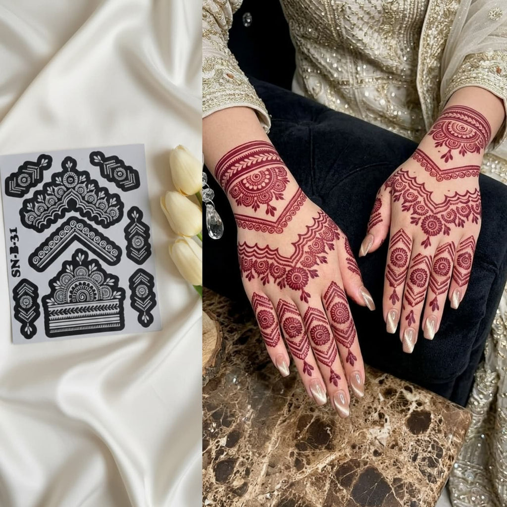 Most Viral MEHENDI STICKER / Henna stencils  SN-B-31