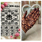 Most Viral Lotus MEHENDI STICKER / Henna stencils  SN-254