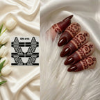 Henna Dipper Kit - Maroon Henna Dipper | Instant Henna Dipper Set with Finger Mehndi Stickers SN-272