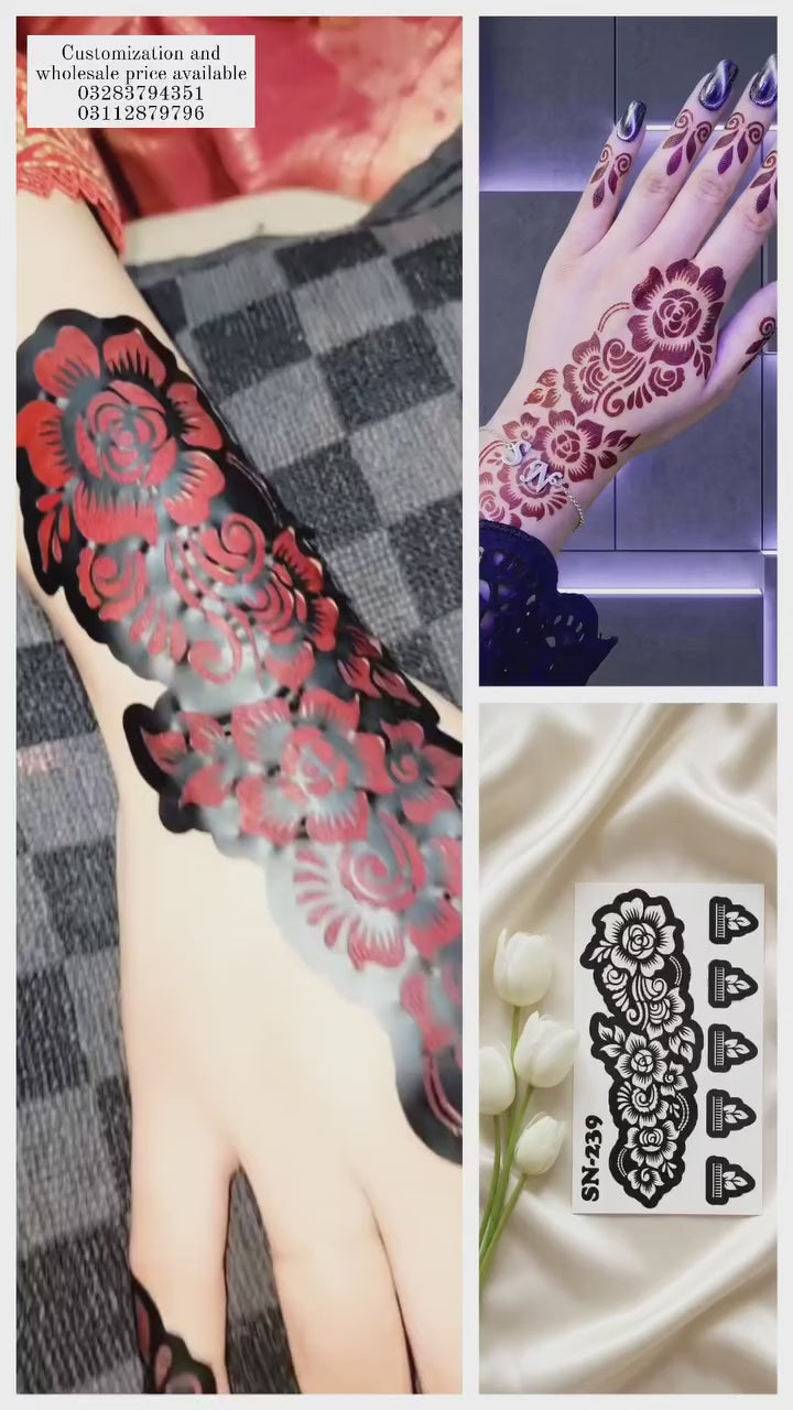 Title Most Viral MEHENDI STICKER 2026 / Henna stencils  SN-239