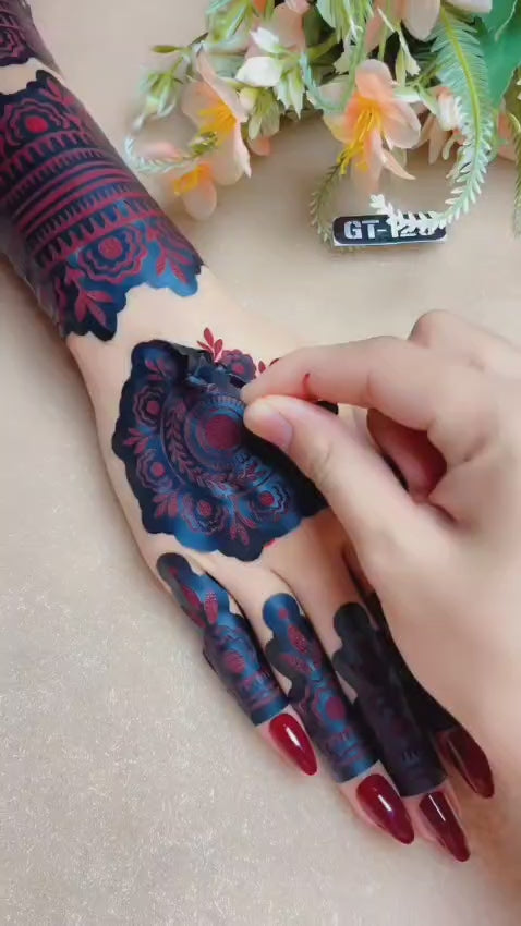 NEW MEHENDI STICKER / Henna stencils SN-247 With Double Bracelet