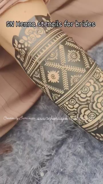 Bridal Mehendi sticker/ bridal henna stencils for four sides heavy bridal henna with free foot bunches sn B01 Snb04